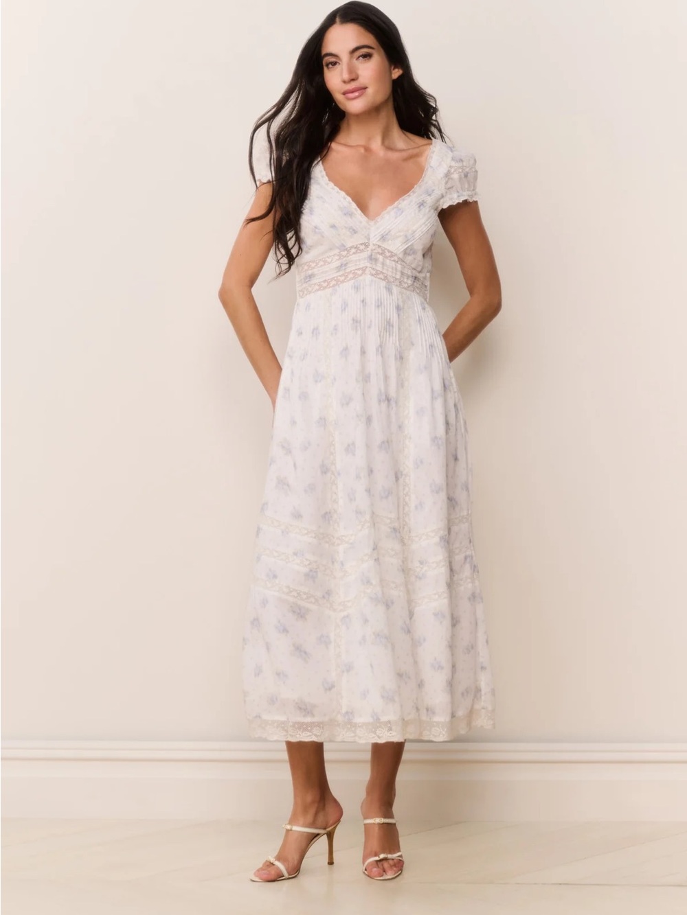 NWT LoveShackFancy Suvi Floral Cotton Midi Dress XS